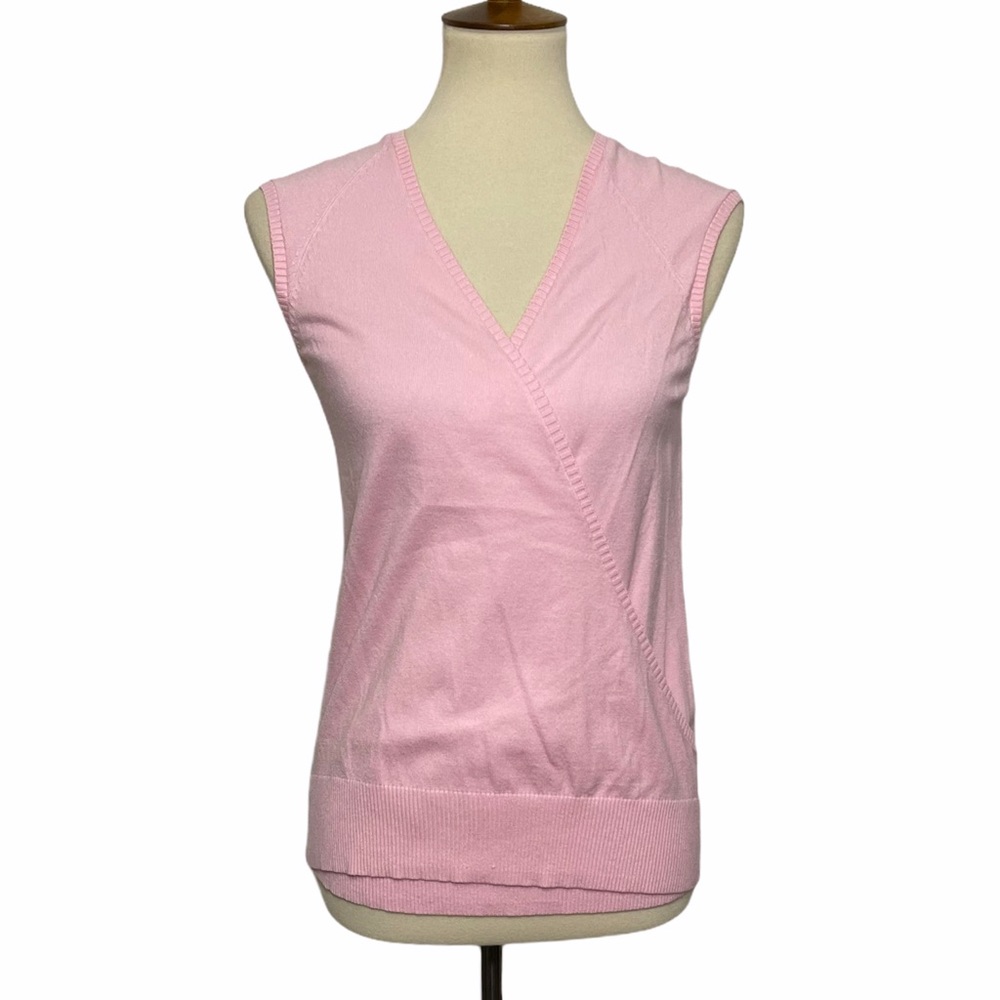 Sleeveless Pink V-Neck Knit Top - Women's